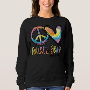 Camiseta Peace Love Quarto Grau Tie Dye Primeiro Dia de Sch