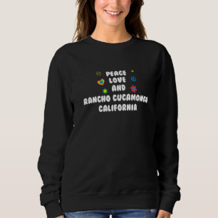 Camiseta Peace Love Rancho Cucamonga California Patriotic C