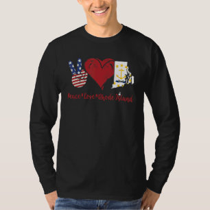 Camiseta Peace Love Rhode Island