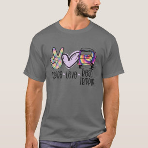Camiseta Peace Love Road Trippin Tie Dye Hippie Van Life Ca