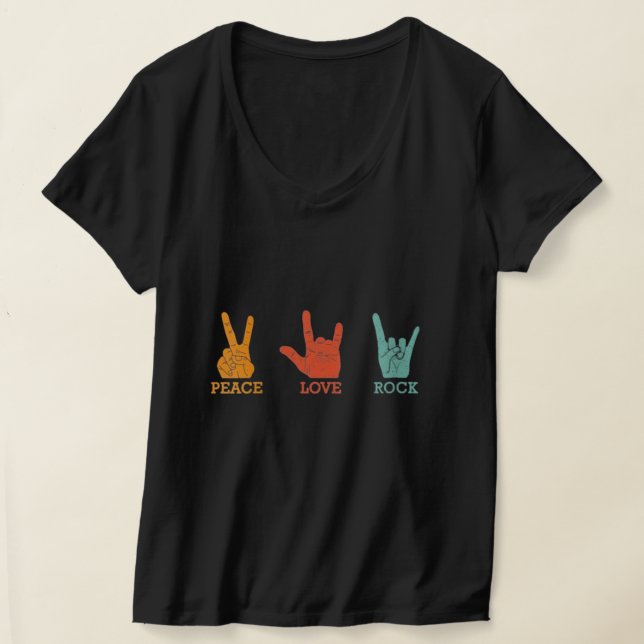 Camiseta Peace Love Rock (Postura )