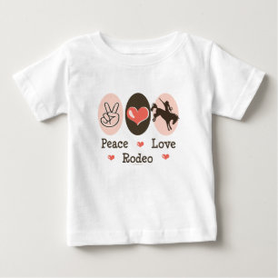 Camiseta Peace Love Rodeo Criança Baby T shirt