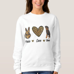 Camiseta Peace Love Rottweiler Lover Pet Dog Puppy Owner Le
