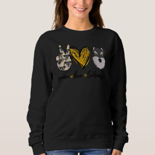 Camiseta Peace Love Schnauzer Dog Lover Schnauzer Pai Mãe