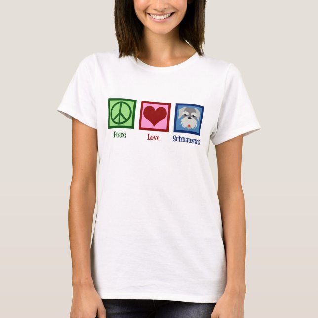 Camiseta Peace Love Schnauzers (Frente)