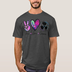 Camiseta Peace Love Science Engraçado Professor Premium