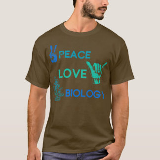 Camiseta Peace Love Science Hippie Biology
