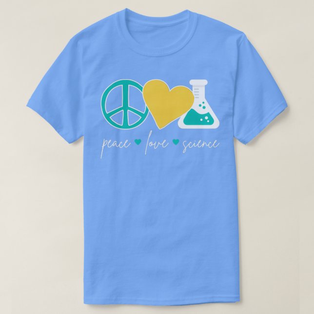 Camiseta Peace Love Science III 1 (Frente do Design)