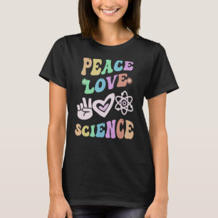 Camiseta PEACE LOVE SCIENCE Professor de Rotação STEM Groov