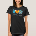 Camiseta Peace Love Science Química Biology Physics Teto<br><div class="desc">Professor de Física de Química de Ciência do Peace Love</div>