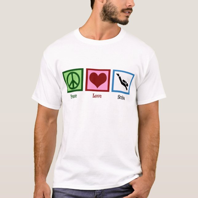 Camiseta Peace Love Scuba Diving (Frente)