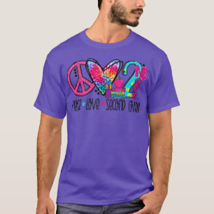 Camiseta Peace Love Segundo Grau Engraçado Tie Dye Estudant