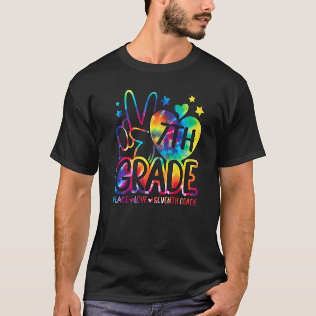 Camiseta Peace Love Sétimo Ano De Volta À Equipe Da Escola  (Frente)