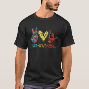 Camiseta Peace Love Shaka Aloha Hawaiai Surfboard