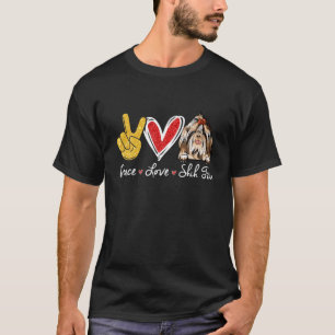 Camiseta Peace Love Shih Tzu Funny Shih Tzu Dog Lover Dog D