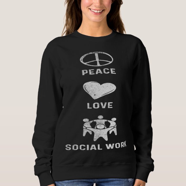Camiseta Peace Love Socialwork Social Worker (Frente)