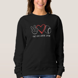 Camiseta Peace Love Softball Graphic Women Girls Softball