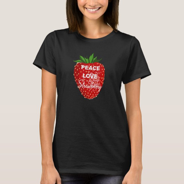 Camiseta Peace Love Strawberry (Frente)