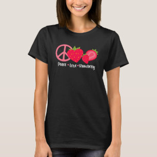 Camiseta Peace Love Strawberry Berries Berry Strawberry