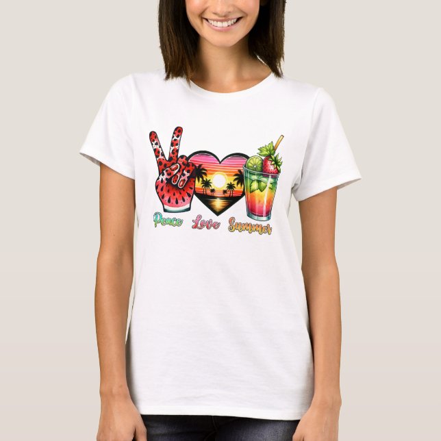 Camiseta Peace Love Summer (Frente)