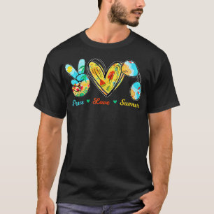 Camiseta Peace Love Summer Sunglass Cruise Beach