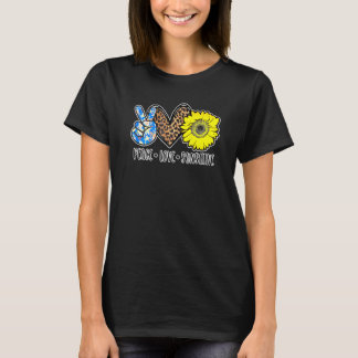 Camiseta Peace Love Sunshine Professor Sunflower Plus Size