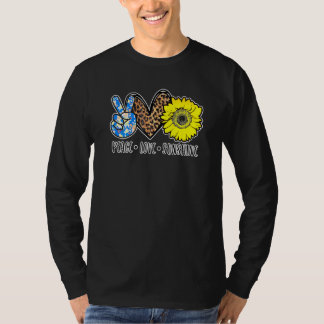 Camiseta Peace Love Sunshine Professor Sunflower Plus Size
