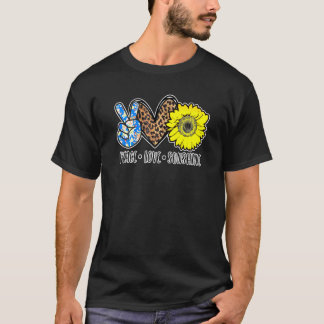 Camiseta Peace Love Sunshine Professor Sunflower Plus Size