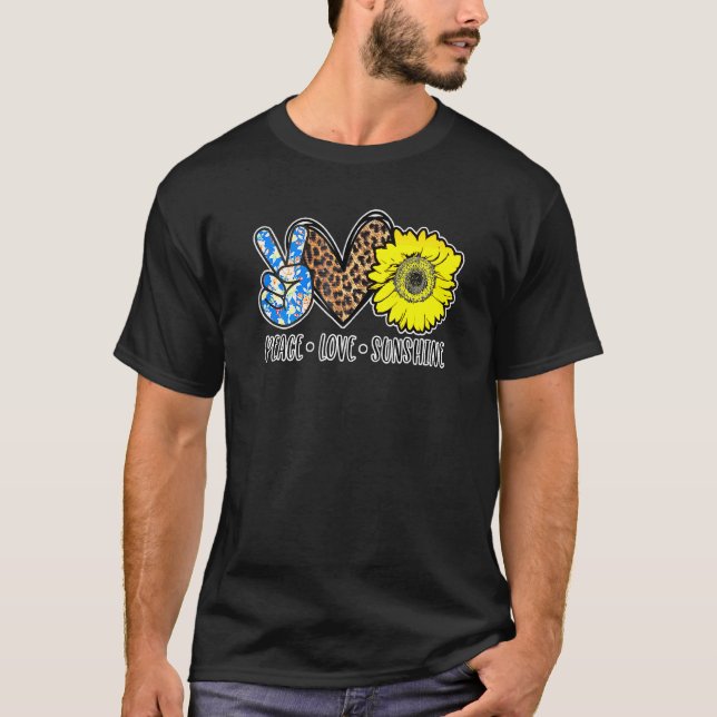 Camiseta Peace Love Sunshine Professor Sunflower Plus Size (Frente)
