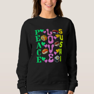 Camiseta peace love sushi