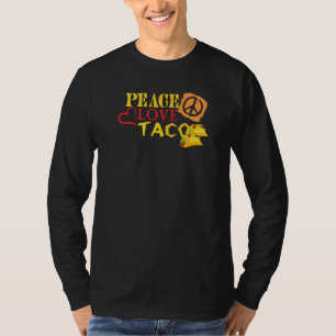 Camiseta Peace Love Tacos Mexicanos Comida Cinco De Mayo