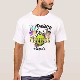 Camiseta Peace Love Tênis Gaga Life Mãe Avó Leopardo