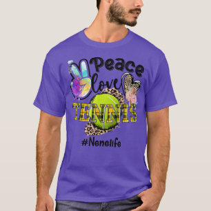 Camiseta Peace Love Tênis Nene Life Mãe Avó Leopardo