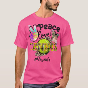 Camiseta Peace Love Tênis Yaya Life Mãe Avó Leopardo
