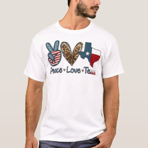 Camiseta Peace Love Texas TX Texas Flag Funny City Home Roo