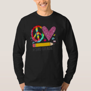 Camiseta Peace Love Third Grade Back To School Team 3rd Gra