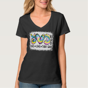 Camiseta Peace Love Third Grade Tie Dye Stuacher Ble