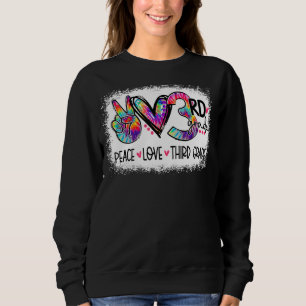 Camiseta Peace Love Third Grade Tie Dye Stuacher Ble