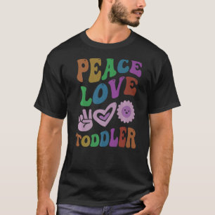 Camiseta PEACE LOVE TODDLER Retro Pré-Escolar Teacher Groov