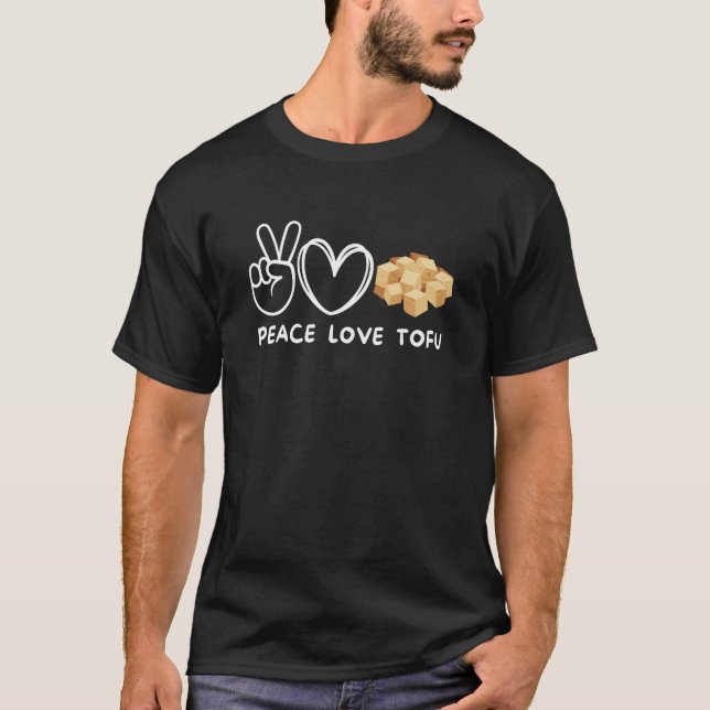Camiseta Peace Love Tofu Retro Tofu Comida (Frente)