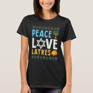 Camiseta Peace Love Trava Engraçado Hanukkah Chanukah judeu