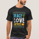 Camiseta Peace Love trava Hanukkah Chanukah judeu<br><div class="desc">O Amor Pela Paz Trava O Judeu Hanukkah Chanukah.</div>