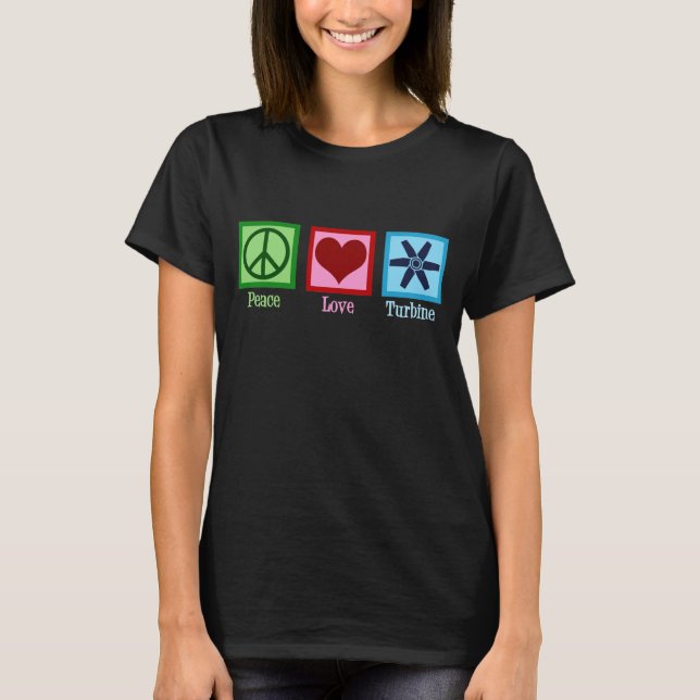 Camiseta Peace Love Turbine Fan (Frente)
