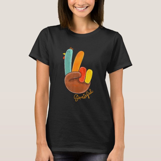 Camiseta Peace Love Turkey Grateful Turkey (Frente)
