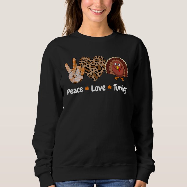 Camiseta Peace Love Turkey Pumpkin Gobble Turkey Thanksgivi (Frente)