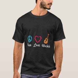 Camiseta Peace Love Ukulele