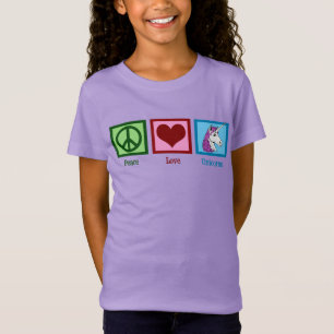 Camiseta Peace Love Unicors Kids