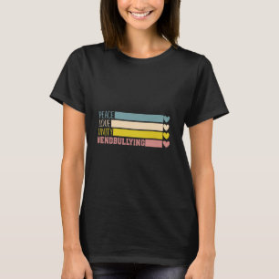 Camiseta Peace Love Unity Orange Anti Bullying Unity Day Ki