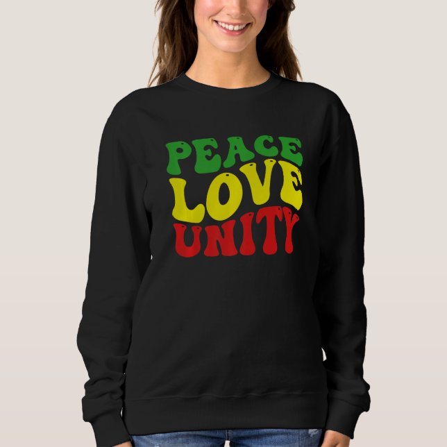 Camiseta Peace Love Unity Reggae Roots Jamaica Rasta Reggae (Frente)