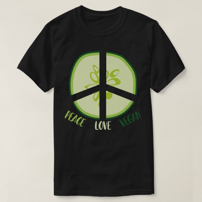 Camiseta Peace Love Vegan (Frente do Design)